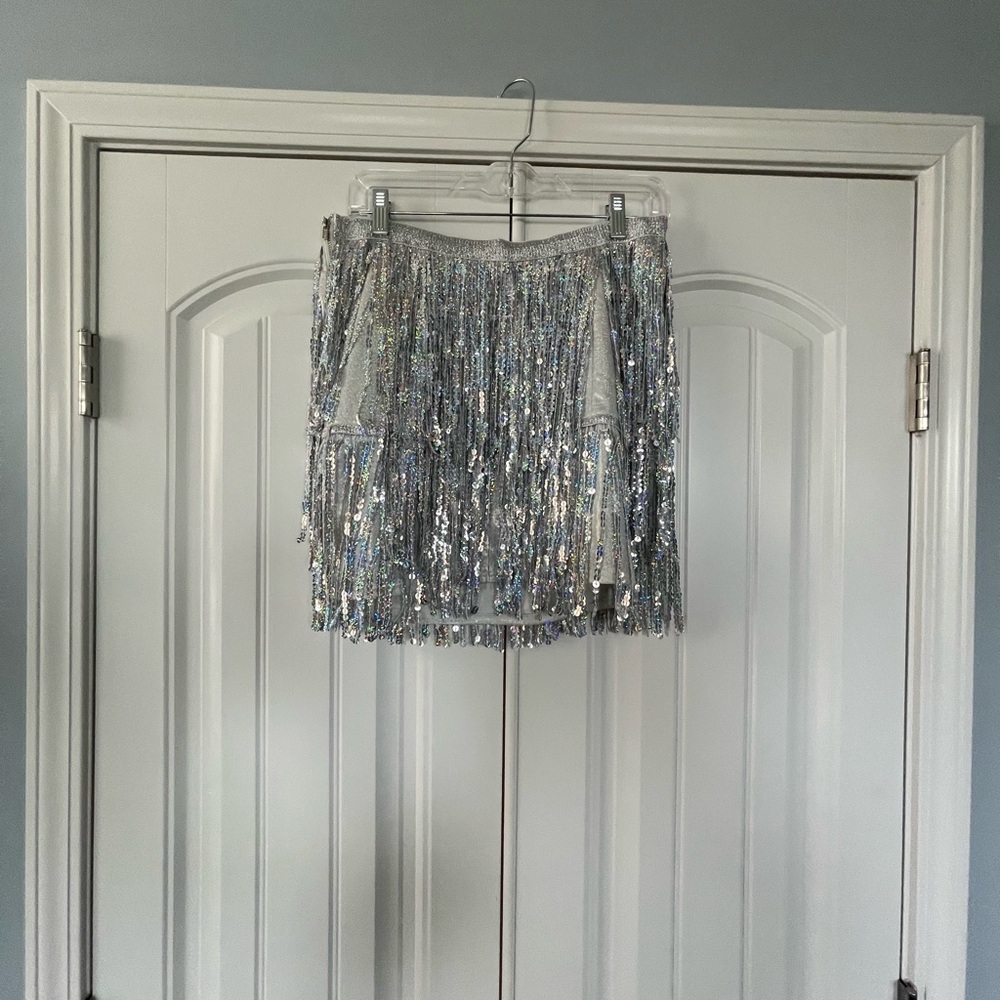 Silver Sequin Mini Skirt size 12